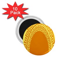 Greek Ornament Shapes Large Yellow Orange 1 75  Magnets (10 Pack)  by Mariart