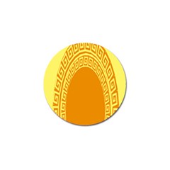 Greek Ornament Shapes Large Yellow Orange Golf Ball Marker (4 Pack)