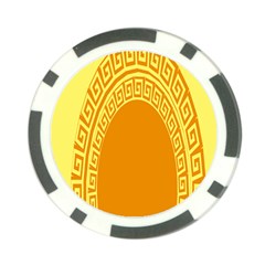 Greek Ornament Shapes Large Yellow Orange Poker Chip Card Guard