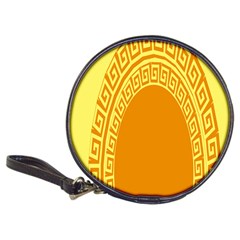 Greek Ornament Shapes Large Yellow Orange Classic 20-cd Wallets by Mariart