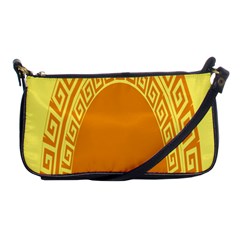 Greek Ornament Shapes Large Yellow Orange Shoulder Clutch Bags by Mariart