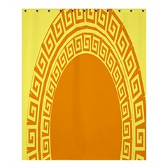 Greek Ornament Shapes Large Yellow Orange Shower Curtain 60  X 72  (medium)  by Mariart
