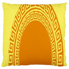 Greek Ornament Shapes Large Yellow Orange Large Cushion Case (two Sides)
