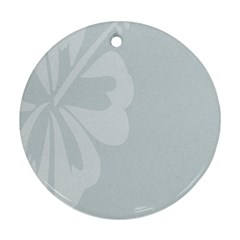 Hibiscus Sakura Glacier Gray Ornament (round)