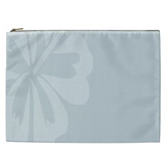 Hibiscus Sakura Glacier Gray Cosmetic Bag (xxl)  by Mariart