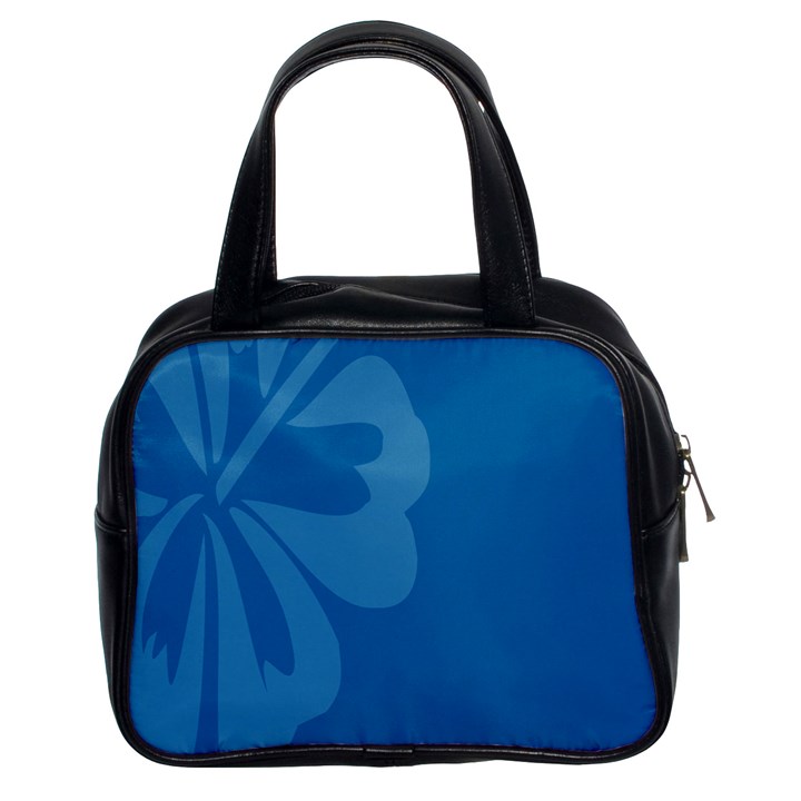 Hibiscus Sakura Classic Blue Classic Handbags (2 Sides)