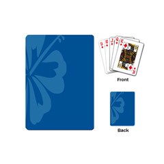 Hibiscus Sakura Classic Blue Playing Cards (mini)  by Mariart