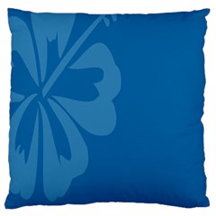Hibiscus Sakura Classic Blue Large Flano Cushion Case (one Side)