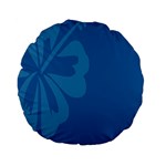 Hibiscus Sakura Classic Blue Standard 15  Premium Flano Round Cushions Front