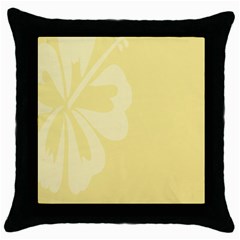 Hibiscus Custard Yellow Throw Pillow Case (black) by Mariart