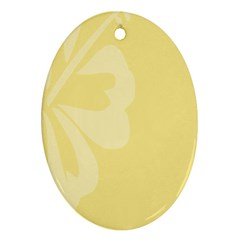 Hibiscus Custard Yellow Oval Ornament (two Sides) by Mariart