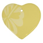 Hibiscus Custard Yellow Heart Ornament (Two Sides) Front