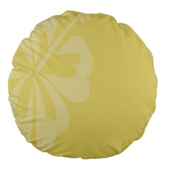 Hibiscus Custard Yellow Large 18  Premium Flano Round Cushions by Mariart