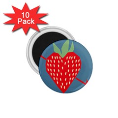 Fruit Red Strawberry 1 75  Magnets (10 Pack)  by Mariart