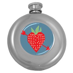 Fruit Red Strawberry Round Hip Flask (5 Oz)