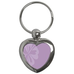 Hibiscus Sakura Lavender Herb Purple Key Chains (heart)  by Mariart