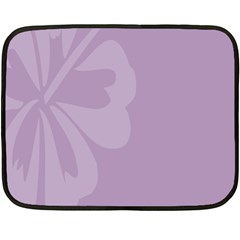 Hibiscus Sakura Lavender Herb Purple Double Sided Fleece Blanket (mini)  by Mariart