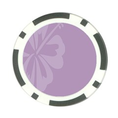 Hibiscus Sakura Lavender Herb Purple Poker Chip Card Guard (10 Pack) by Mariart