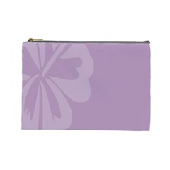Hibiscus Sakura Lavender Herb Purple Cosmetic Bag (large) 