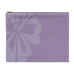 Hibiscus Sakura Lavender Herb Purple Cosmetic Bag (xl)