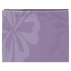 Hibiscus Sakura Lavender Herb Purple Cosmetic Bag (xxxl) 
