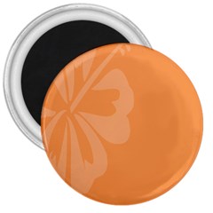 Hibiscus Sakura Tangerine Orange 3  Magnets by Mariart