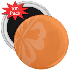 Hibiscus Sakura Tangerine Orange 3  Magnets (100 Pack)