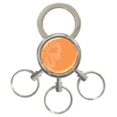 Hibiscus Sakura Tangerine Orange 3-ring Key Chains by Mariart