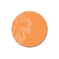 Hibiscus Sakura Tangerine Orange Magnet 3  (round) by Mariart
