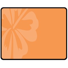 Hibiscus Sakura Tangerine Orange Double Sided Fleece Blanket (medium)  by Mariart