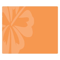 Hibiscus Sakura Tangerine Orange Double Sided Flano Blanket (small) 