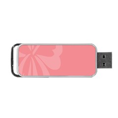 Hibiscus Sakura Strawberry Ice Pink Portable USB Flash (One Side)