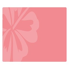 Hibiscus Sakura Strawberry Ice Pink Double Sided Flano Blanket (Small) 