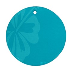 Hibiscus Sakura Scuba Blue Ornament (round)