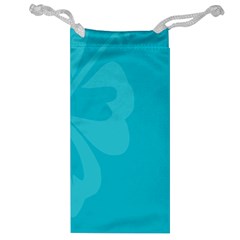 Hibiscus Sakura Scuba Blue Jewelry Bag by Mariart