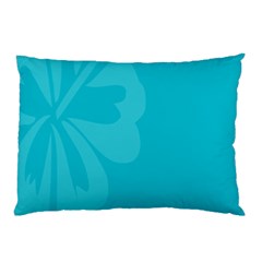 Hibiscus Sakura Scuba Blue Pillow Case (two Sides)