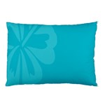 Hibiscus Sakura Scuba Blue Pillow Case (Two Sides) Back