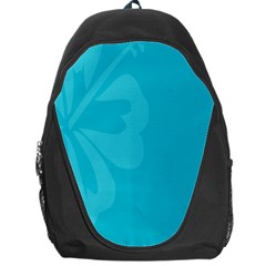 Hibiscus Sakura Scuba Blue Backpack Bag by Mariart