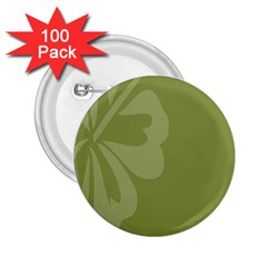 Hibiscus Sakura Woodbine Green 2 25  Buttons (100 Pack) 