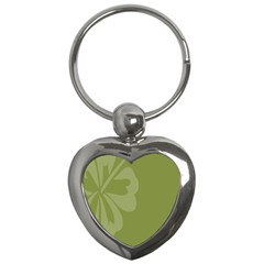 Hibiscus Sakura Woodbine Green Key Chains (heart) 