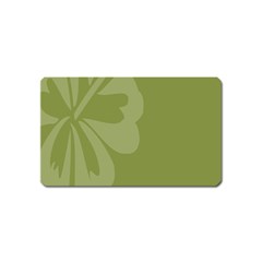 Hibiscus Sakura Woodbine Green Magnet (name Card) by Mariart