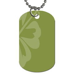 Hibiscus Sakura Woodbine Green Dog Tag (one Side) by Mariart