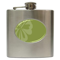 Hibiscus Sakura Woodbine Green Hip Flask (6 Oz)