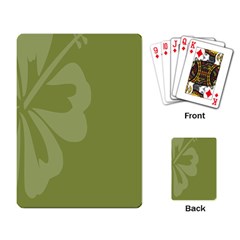 Hibiscus Sakura Woodbine Green Playing Card