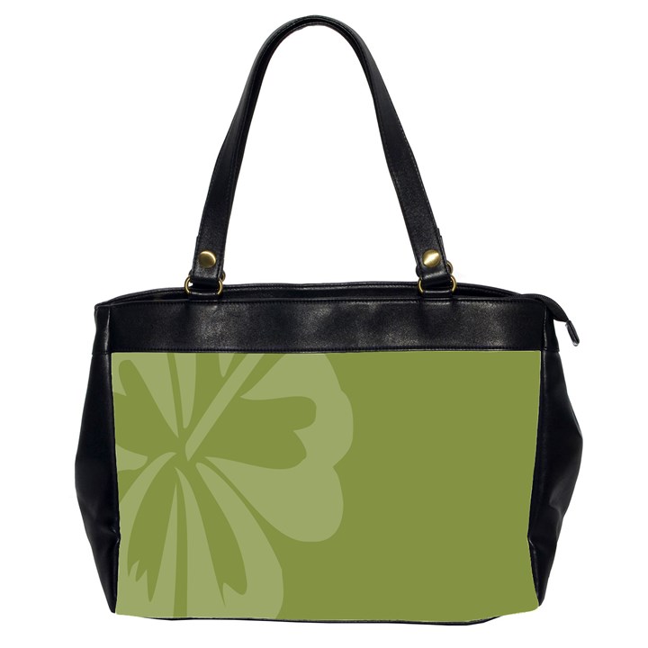 Hibiscus Sakura Woodbine Green Office Handbags (2 Sides) 