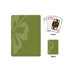 Hibiscus Sakura Woodbine Green Playing Cards (mini) 