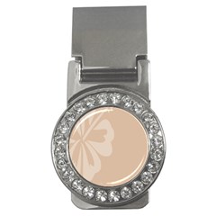 Hibiscus Sakura Toasted Almond Grey Money Clips (cz)  by Mariart