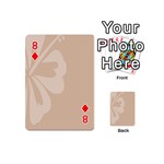 Hibiscus Sakura Toasted Almond Grey Playing Cards 54 (Mini)  Front - Diamond8