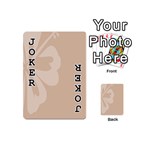 Hibiscus Sakura Toasted Almond Grey Playing Cards 54 (Mini)  Front - Joker1