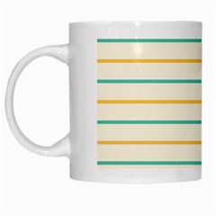 Horizontal Line Yellow Blue Orange White Mugs by Mariart